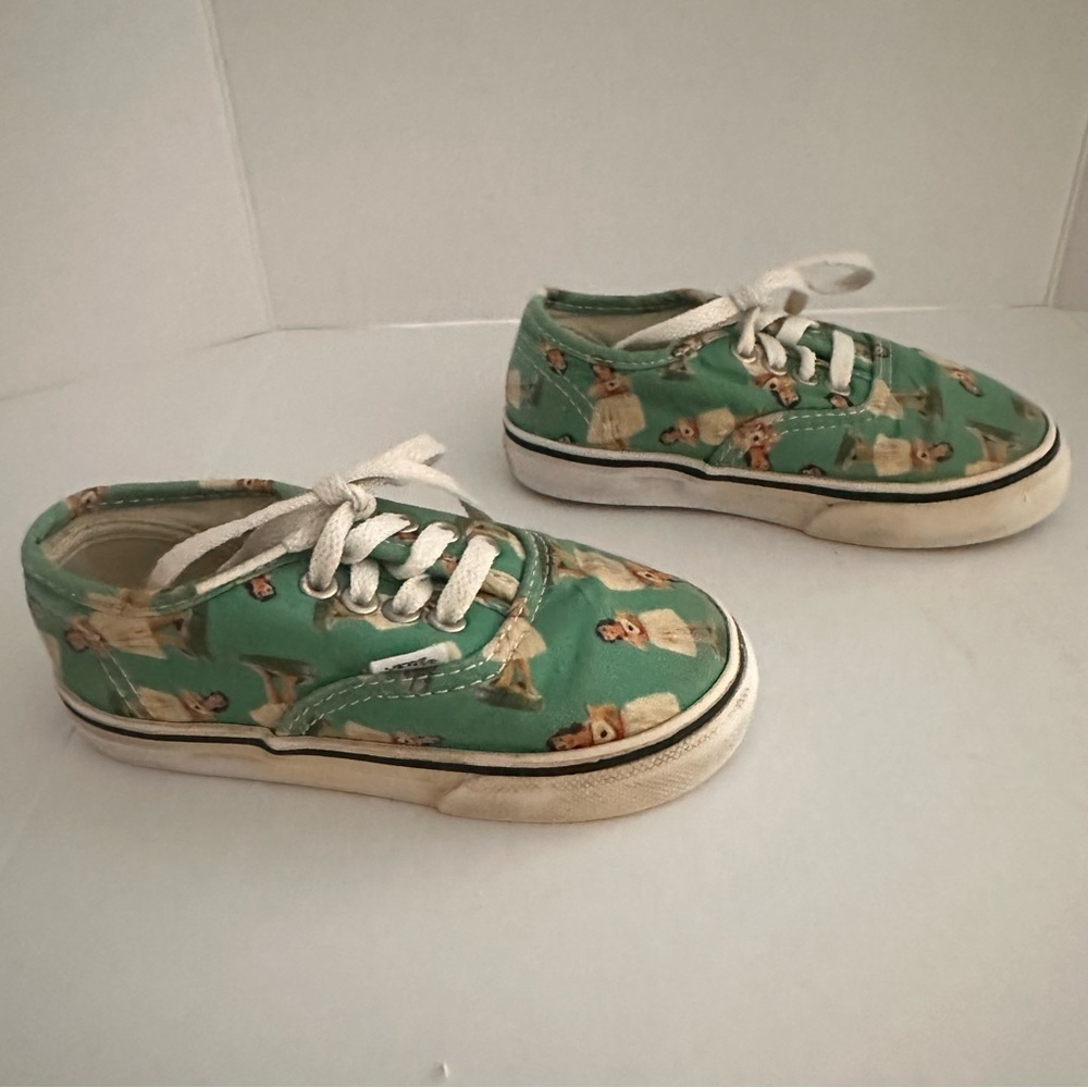 Vans Hawaiian Hula Dancer Green Printed Tie Sneakers Size 6.5 Baby Toddler - Picture 2 of 7